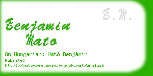 benjamin mato business card